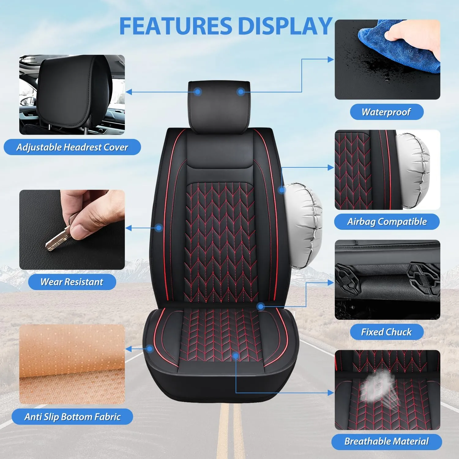 2009-2024 Dodge Ram 1500 2010-2024 Ram 2500 3500 Front Seat Covers