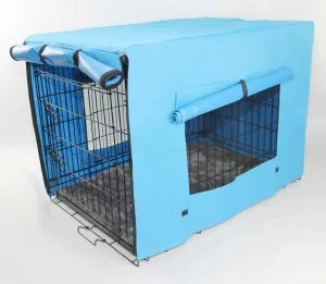 48" Foldable Dog Cat Rabbit Crate with Mat, 2 Doors, YES4PETS