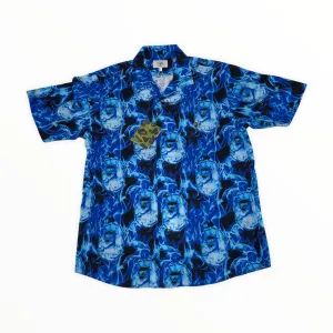 A BATHING APE FLAME OPEN COLLAR SHIRT
