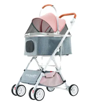 BNDC 103 Pram & Stroller For Dogs & Cats (Pink)