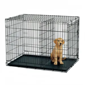 Foldable Metal Dog Cage with Divider & Tray - YES4PETS