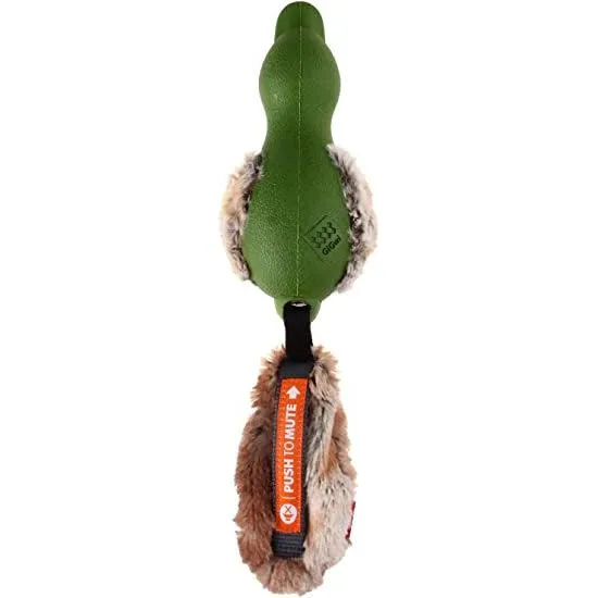 GiGwi - Duck 'Push To Mute' with Plush Tail - Dog Toy Green
