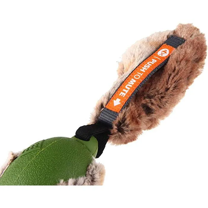 GiGwi - Duck 'Push To Mute' with Plush Tail - Dog Toy Green