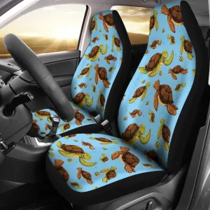 Hello Sea Turtle Print Pattern Car Seat Covers