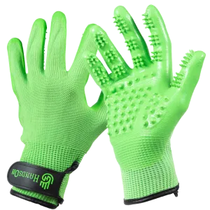 Large Green Deshedding Gloves by HandsOn Gloves