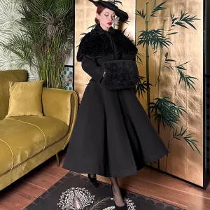 Le Palais Vintage's 1950's original removable cape thick woolen coat - Ster