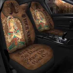 Personalized Namaste Yoga Car Seat Covers Universal Fit Get In Sit Down Hold On