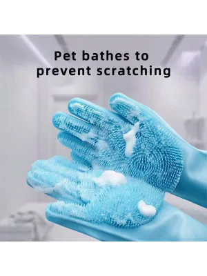 Pet Grooming Glove Heat Resistant For Bathing And Shampooing