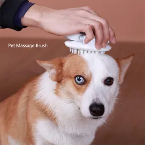 PETDURO Dog Bath Massage Brush Deshedding Grooming Tool