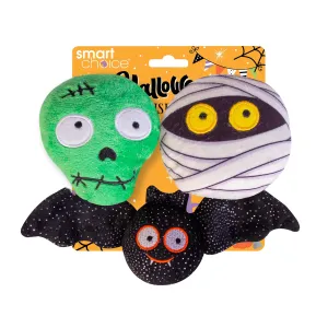 Smart Choice Mini Halloween Squeaky Plush Dog Toy 3 Pack