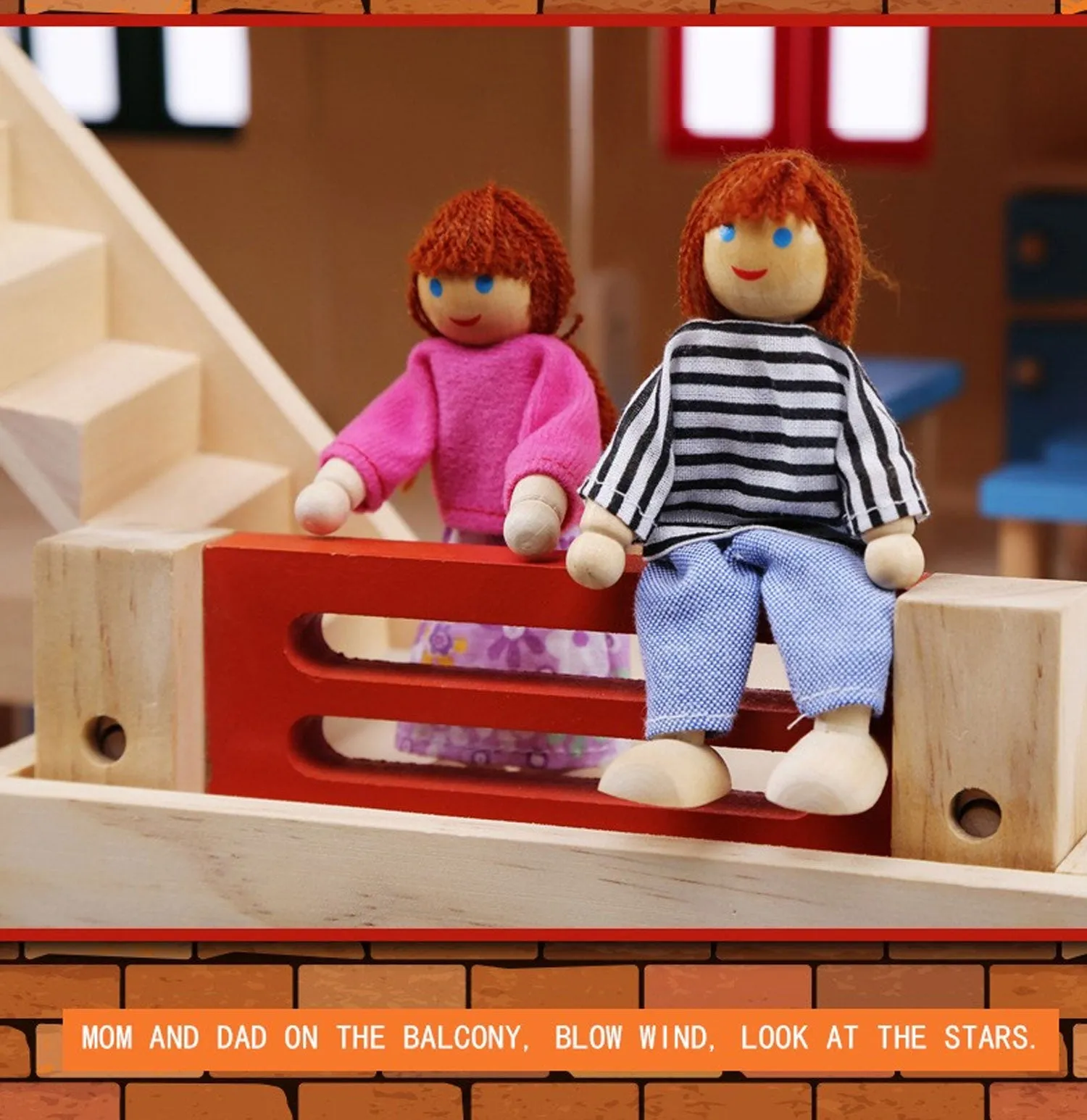 Wooden 3 Level DIY Dolls Doll House Girls Kids Pretend Play Toys Furniture Set Kit