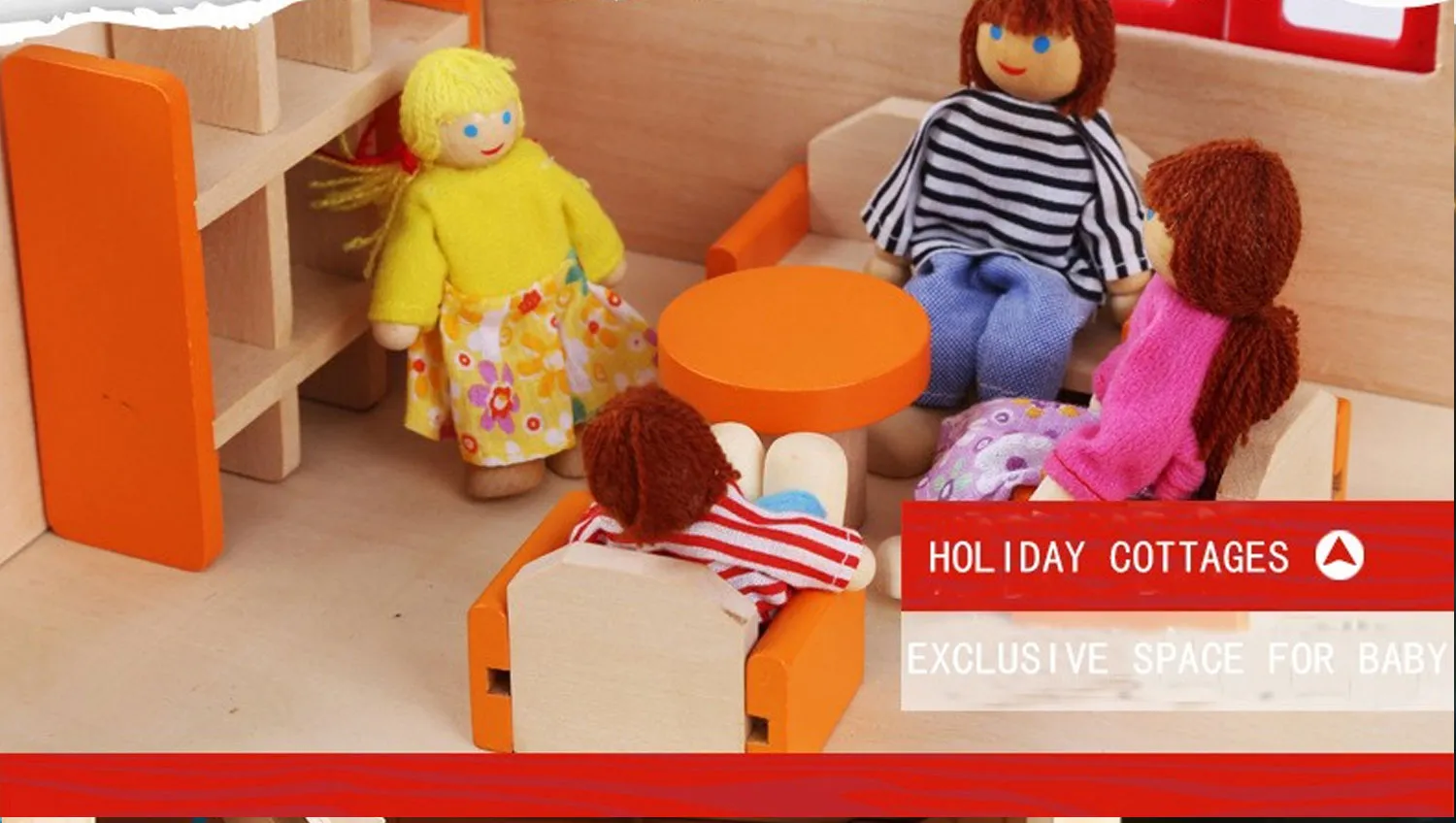 Wooden 3 Level DIY Dolls Doll House Girls Kids Pretend Play Toys Furniture Set Kit