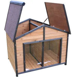XXL Double Dog Twin Door Extra Large Two Pet Kennel Wooden House